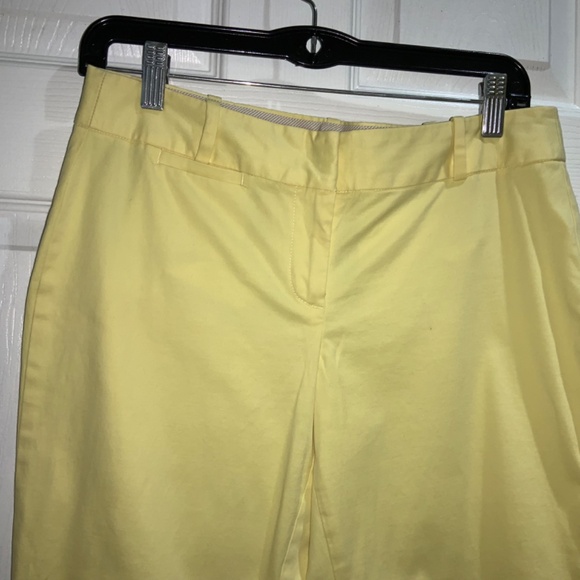 Talbots Signature yellow capri pants Sz 4P front zip pockets hem detail - Picture 3 of 6